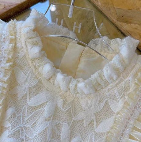 キッズファッション ふんわりフリル重ね長袖プリンセスワンピース