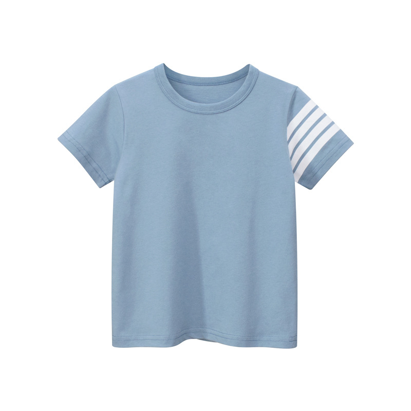 キッズファッション 袖ライン入りベーシック半袖子供服