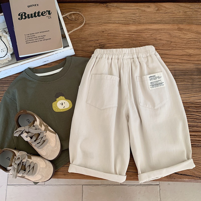 キッズファッション ゆったり快適ロールアップハーフパンツ