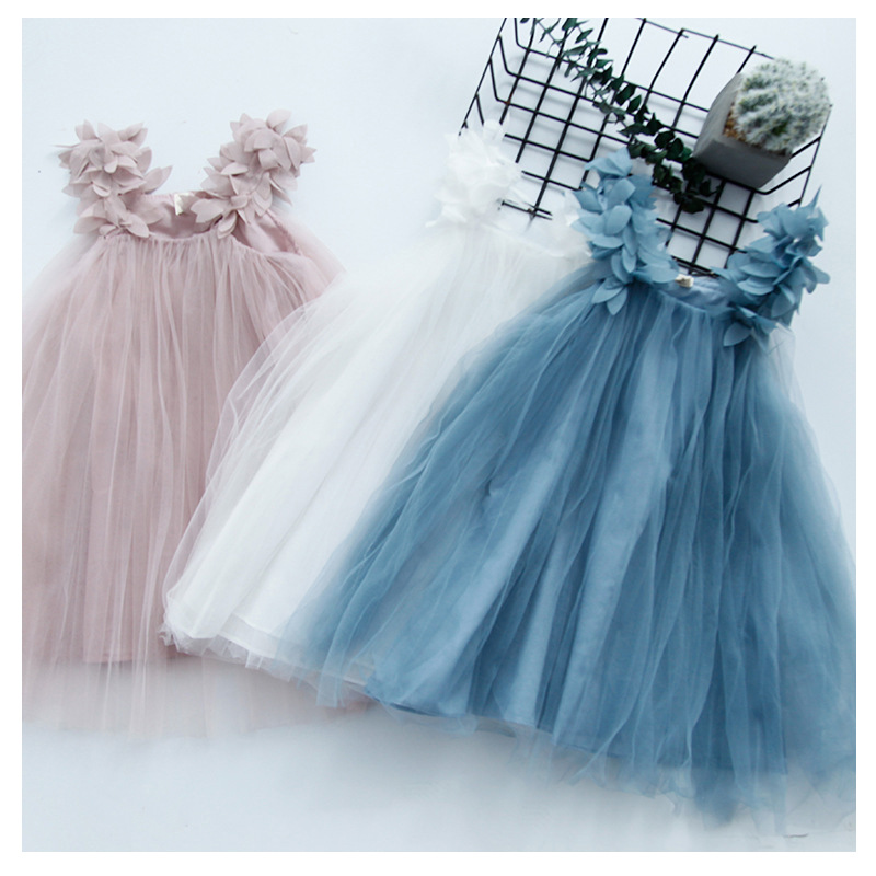 キッズファッション 花びらショルダー重ねふんわりチュール姫様ドレス