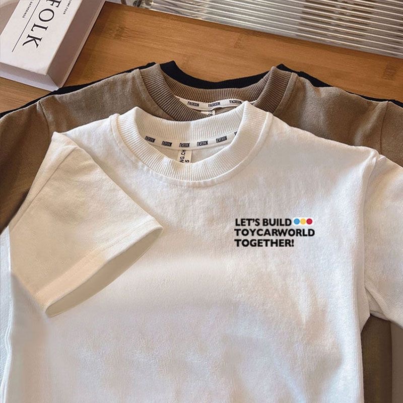 キッズファッション 働く車いっぱいプリント長袖Tシャツ