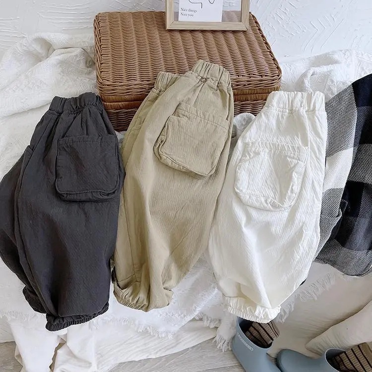 キッズファッション ゆったりバルーンシルエット裾ゴムポケット付きパンツ