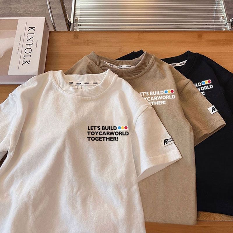 キッズファッション 働く車いっぱいプリント長袖Tシャツ