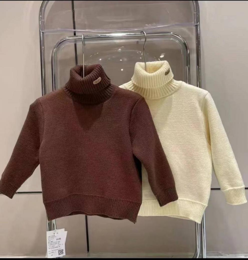 キッズファッション 子供用タートルネック長袖セーター