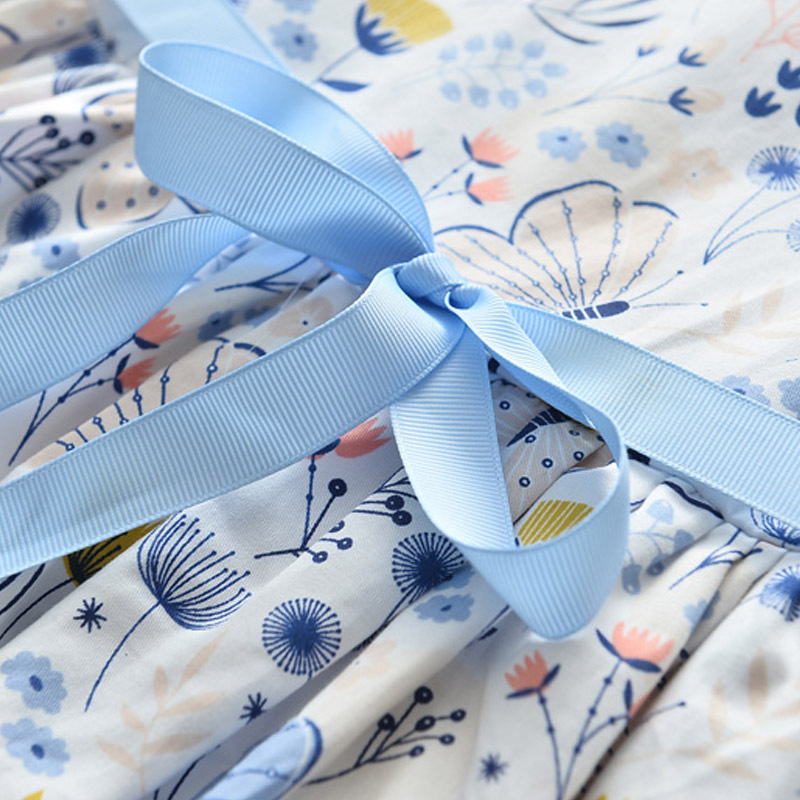 キッズファッション 蝶々と花柄の袖なし可愛いリボンベルト付きドレス