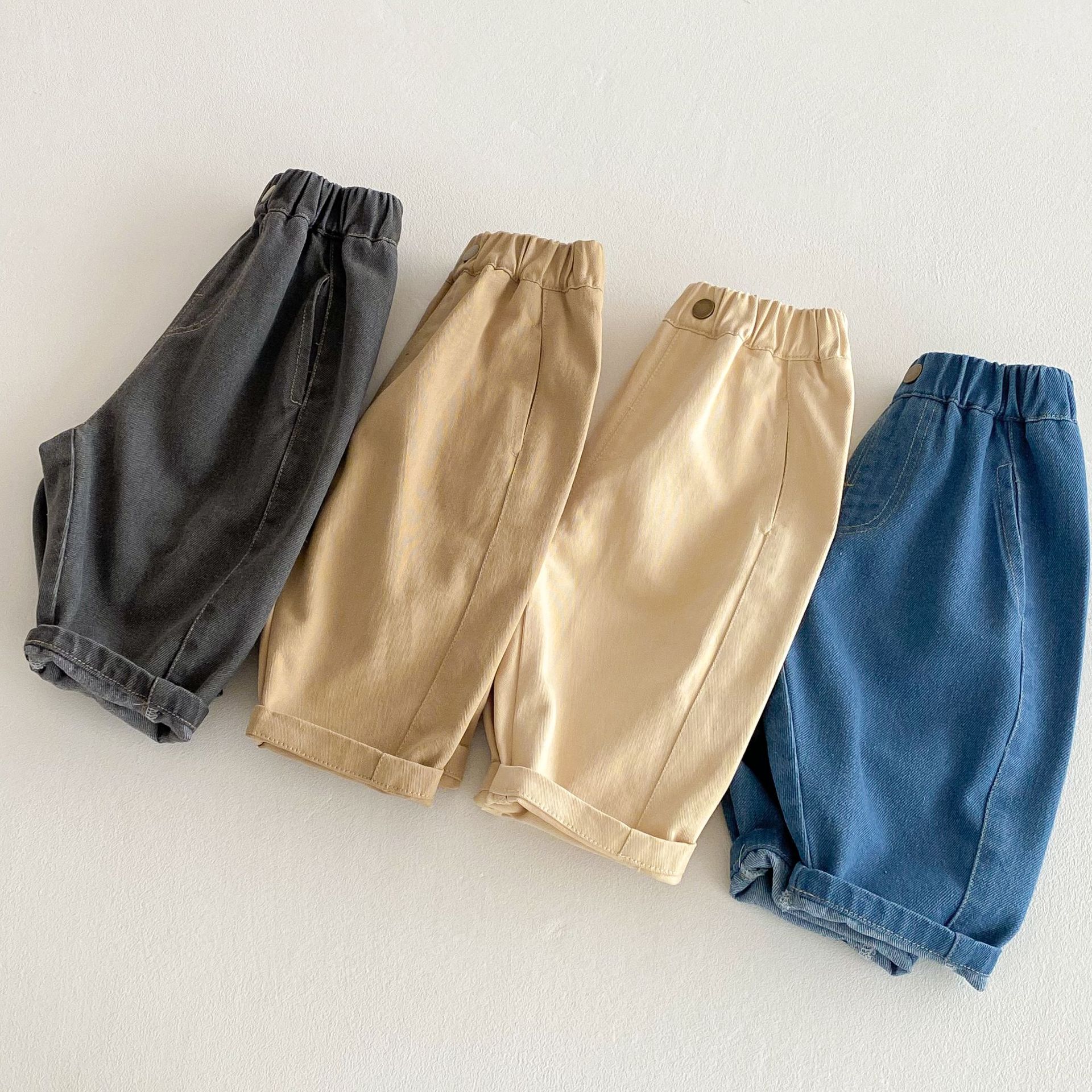 キッズファッション ふんわりゆったりロールアップ長ズボン