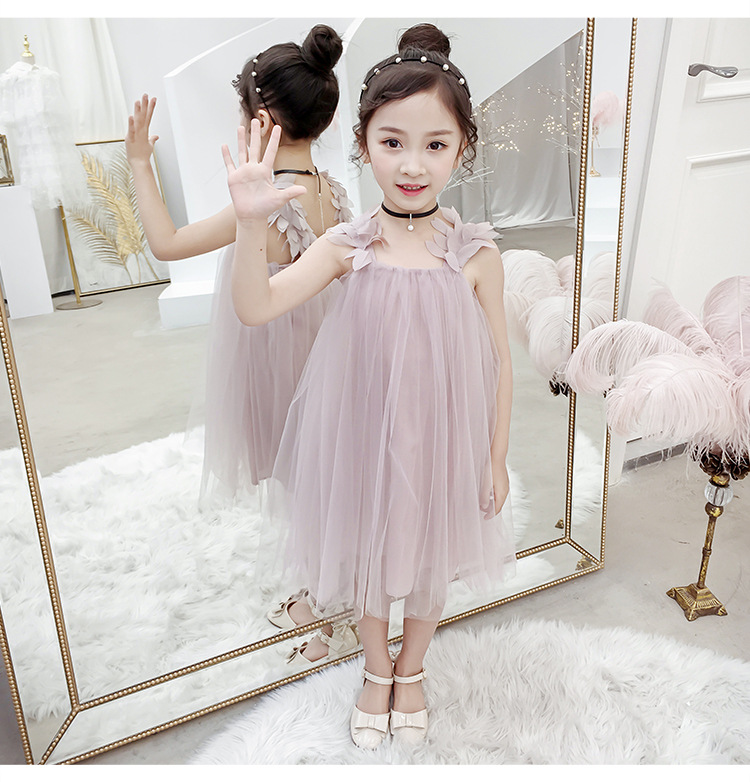 キッズファッション 花びらショルダー重ねふんわりチュール姫様ドレス