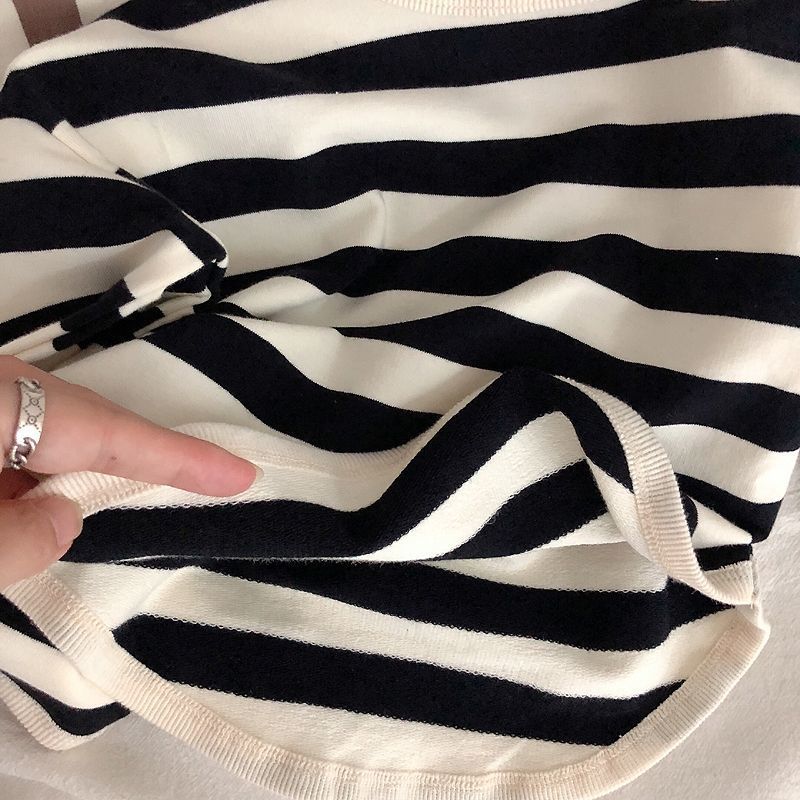 キッズファッション ナチュラル太ボーダー長袖カットソー