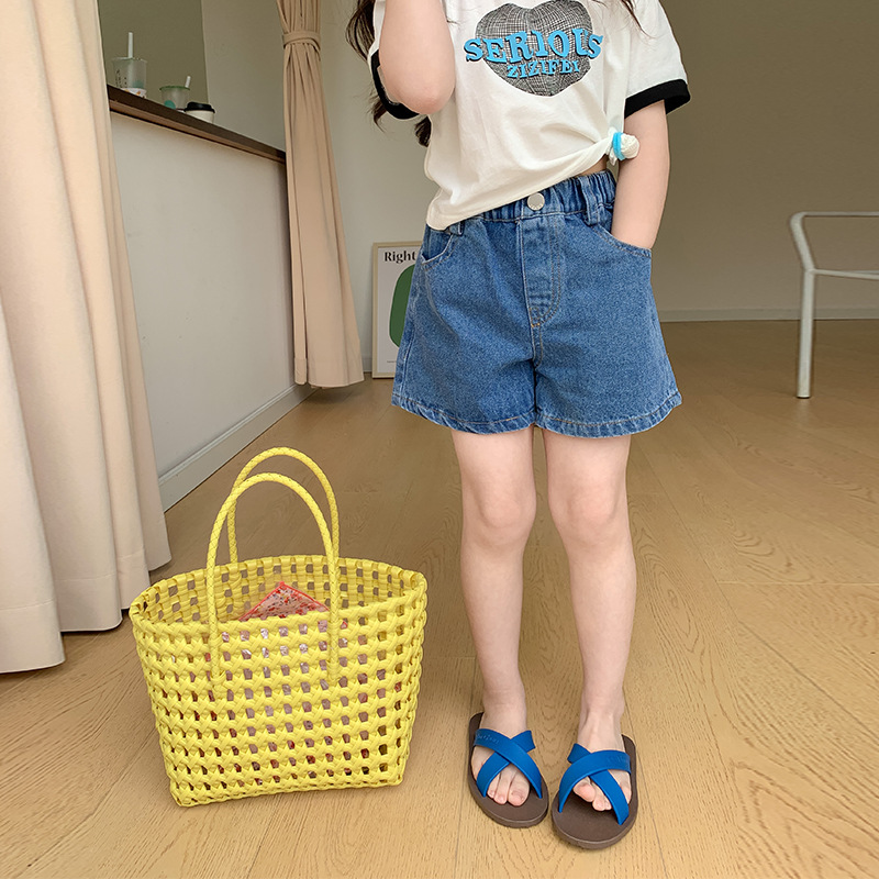 キッズファッション 夏新作子供服男女兼用デニムショートパンツ