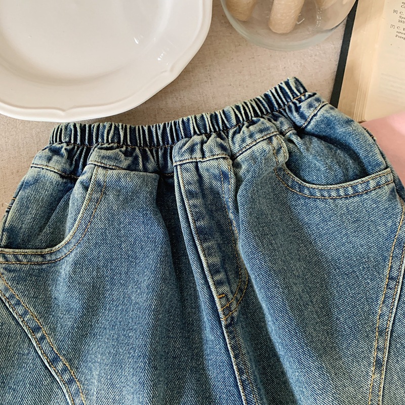 キッズファッション ゆったり着心地抜群デニム風ハーフパンツ