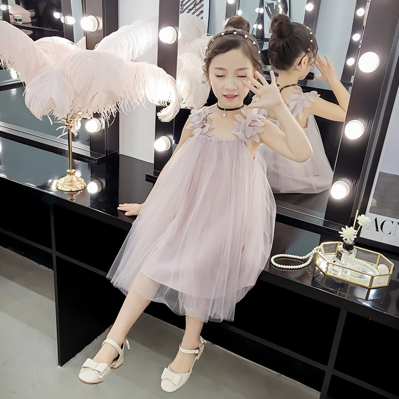 キッズファッション 花びらショルダー重ねふんわりチュール姫様ドレス