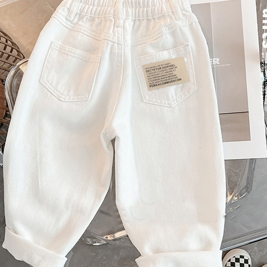 キッズファッション パンツ　ゆったりシルエット裾ロールアップデニムパンツ