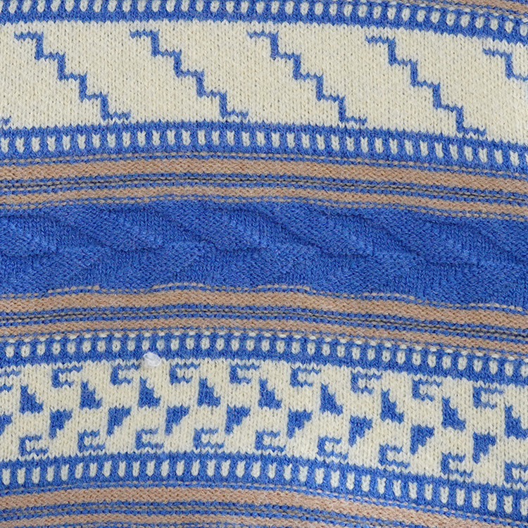 キッズファッション 北欧風ジャカード柄モックネックニットセーター