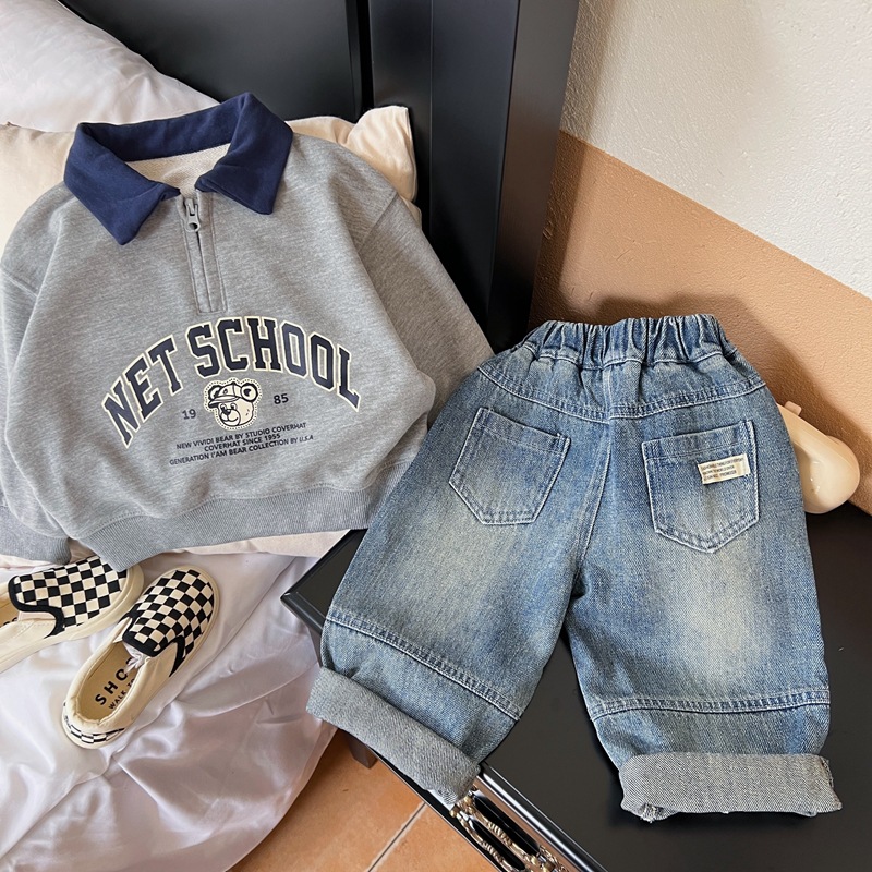 キッズファッション ゆったりデニム風短パンツ