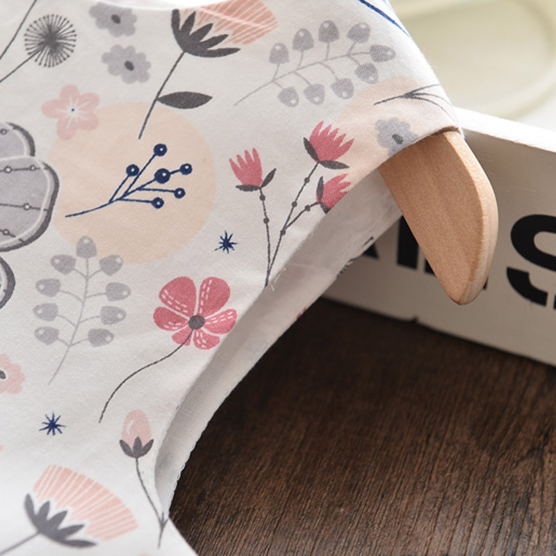 キッズファッション 蝶々と花柄の袖なし可愛いリボンベルト付きドレス