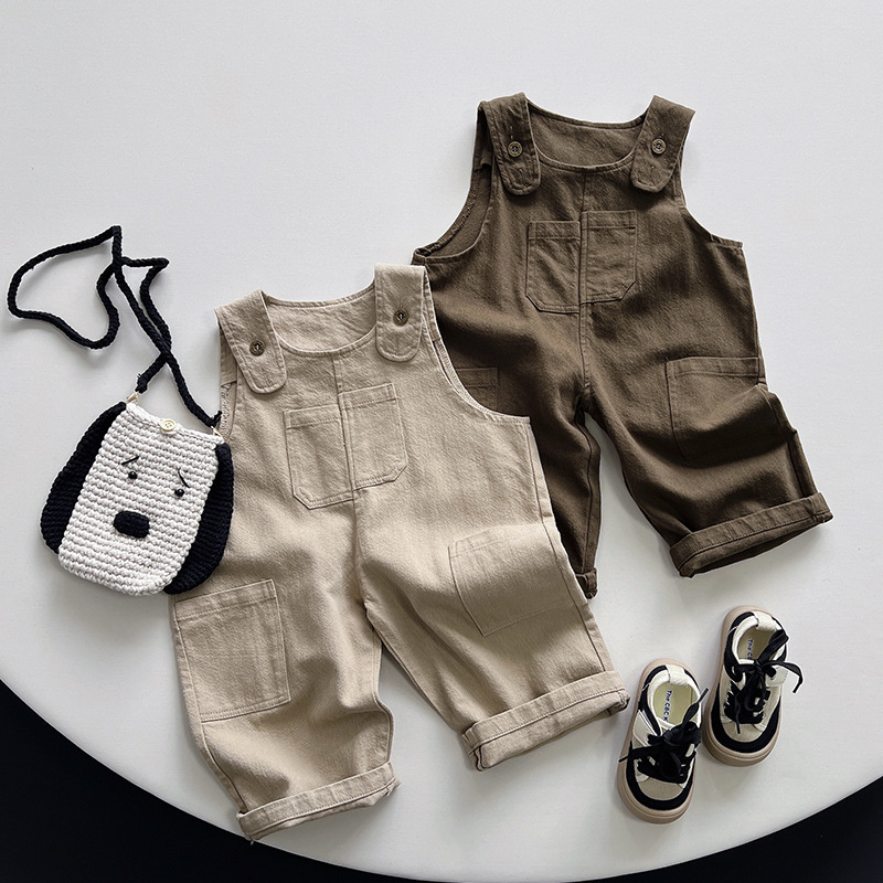 キッズファッション こども用サロペット風ショートパンツ