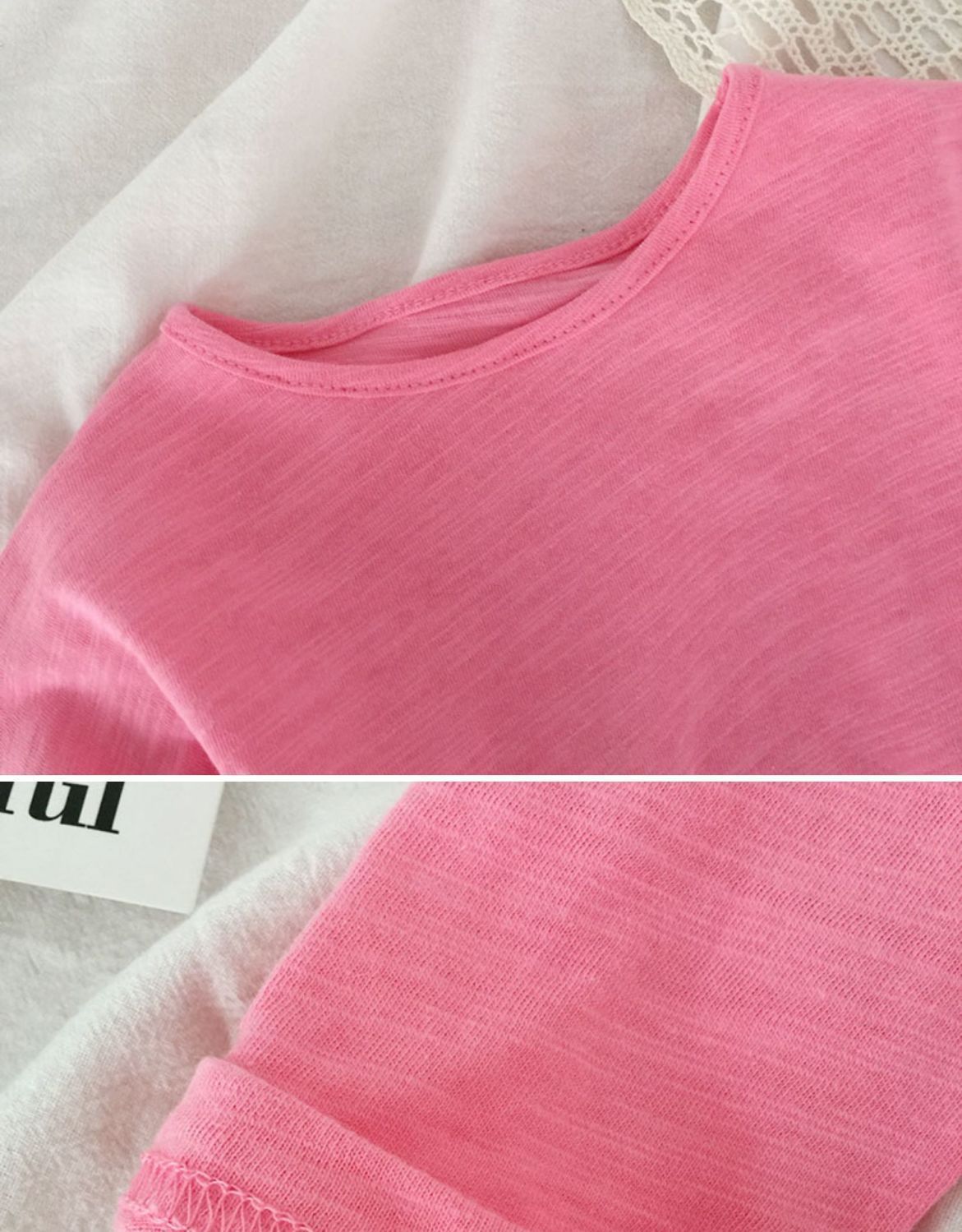 キッズファッション やわらか素材の長袖無地トップス