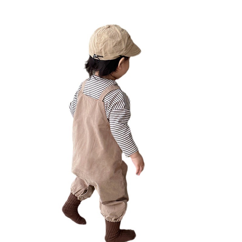 キッズファッション 可愛いサスペンダー付きオーバーオールパンツ