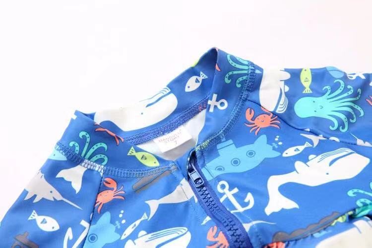キッズファッション 海の仲間たち長袖水着上下組