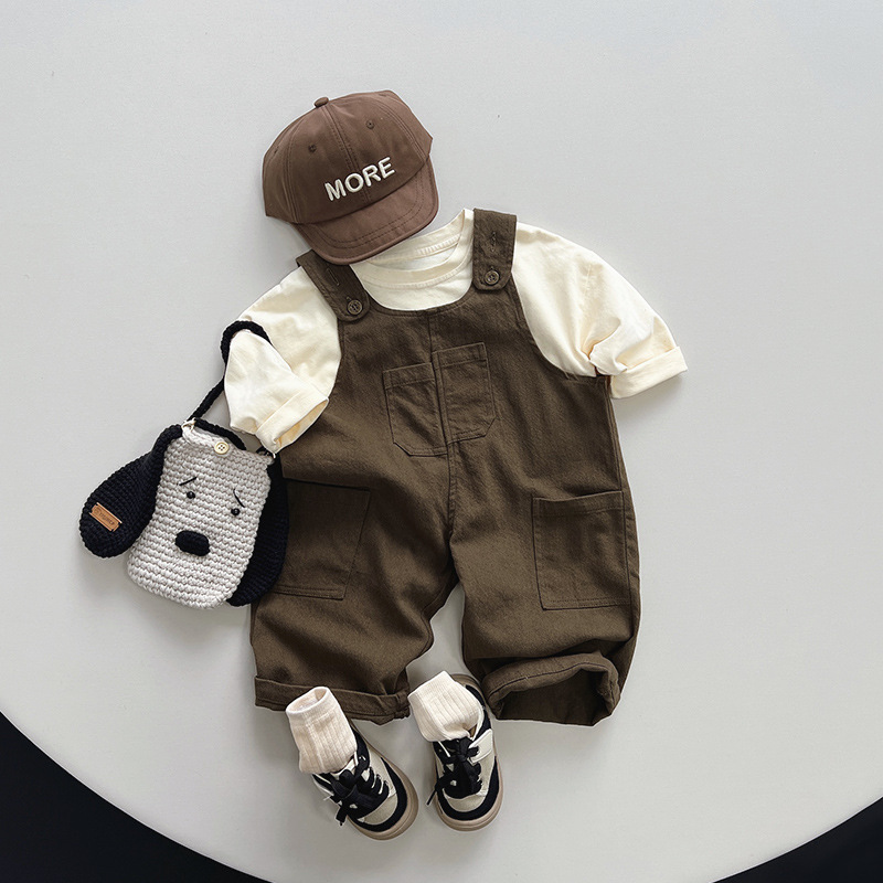 キッズファッション こども用サロペット風ショートパンツ
