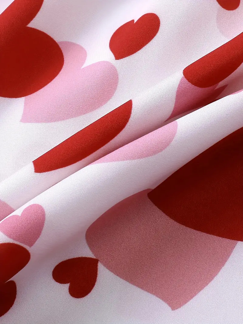 キッズファッション フリル袖ハート柄切替ワンピース