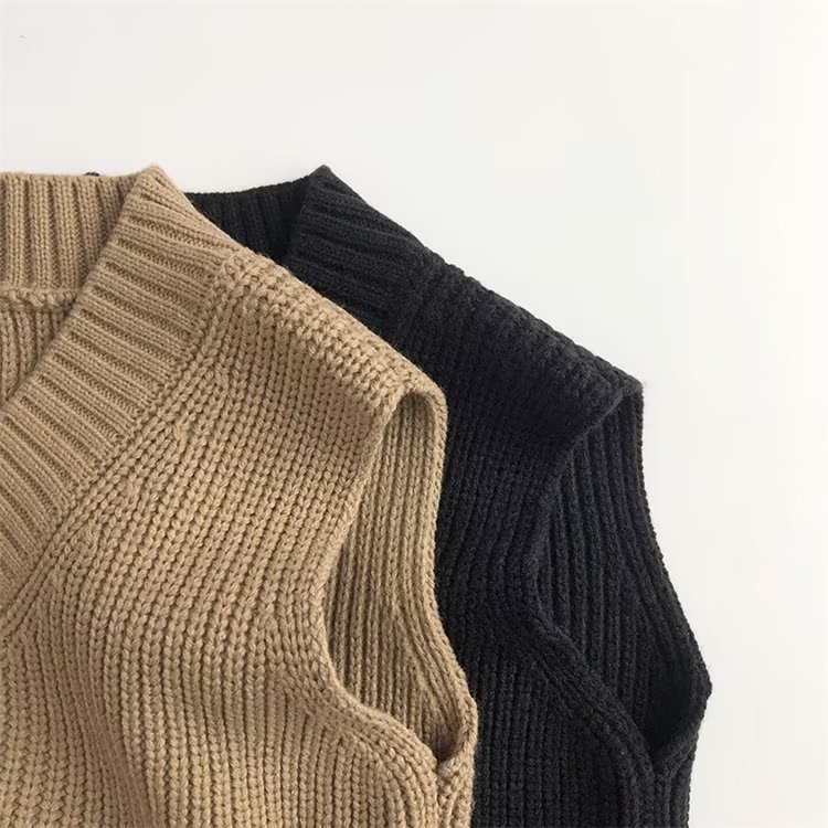 キッズファッション 子供用クラシックブイネックニットベスト