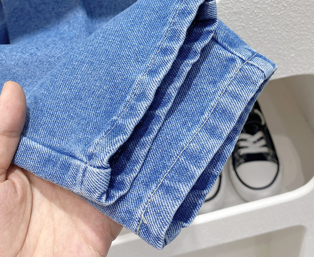 キッズファッション 子ども用ゆったりシルエット風合いデニムパンツ