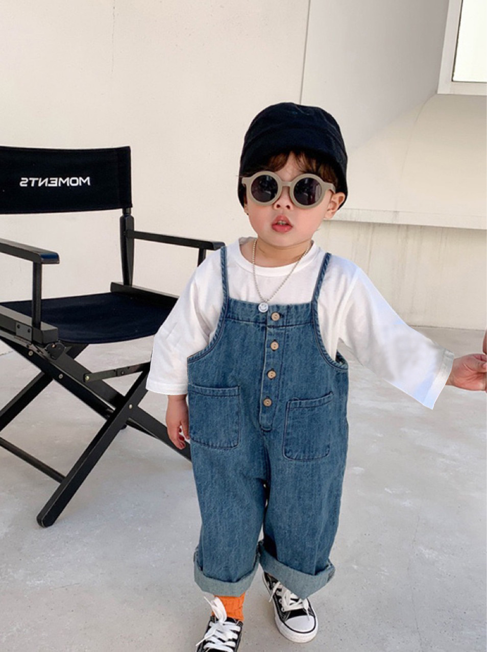 キッズファッション 子供用デニムサロペットオーバーオール