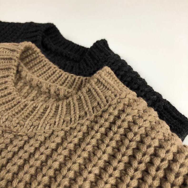 キッズファッション 子供用袖なしリブ編みニットベスト