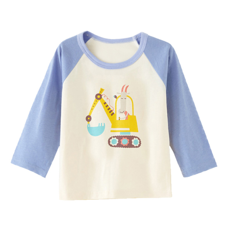 キッズファッション 可愛い動物プリント長袖ラグラン袖子供服