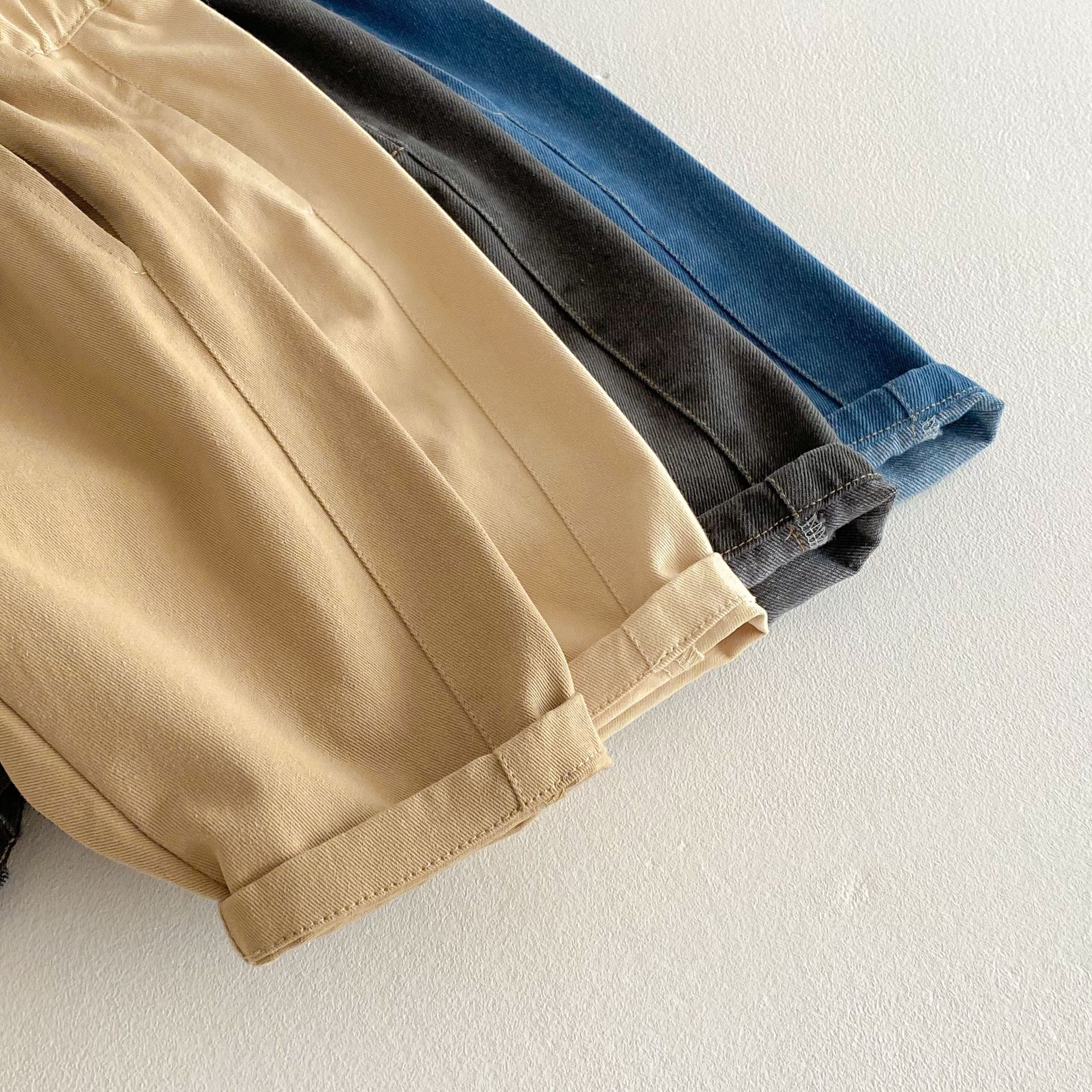 キッズファッション ふんわりゆったりロールアップ長ズボン