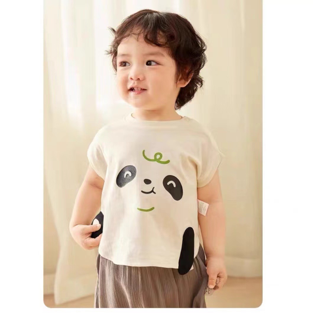 キッズファッション 可愛い動物フェイス半袖Tシャツ