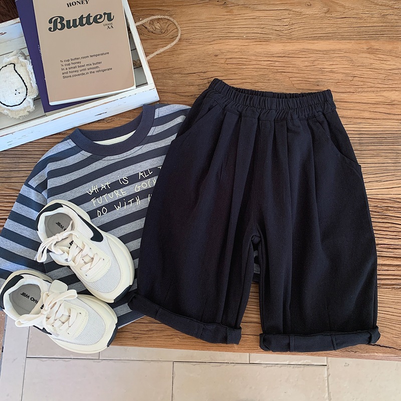 キッズファッション ゆったり快適ロールアップハーフパンツ