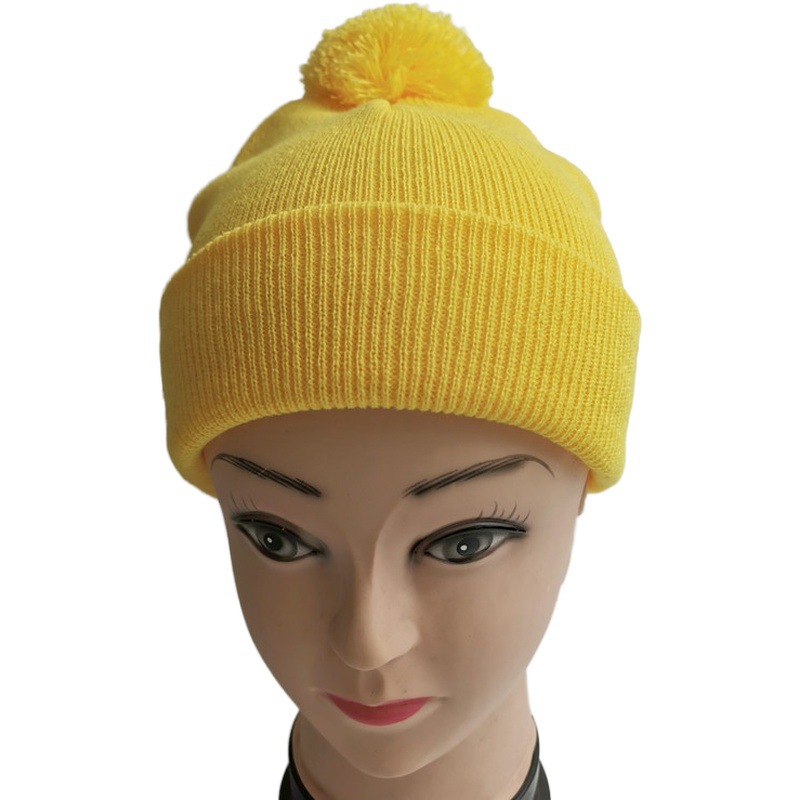 キッズファッション ふわふわボンボン付きキッズニット帽