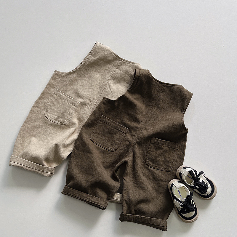 キッズファッション こども用サロペット風ショートパンツ