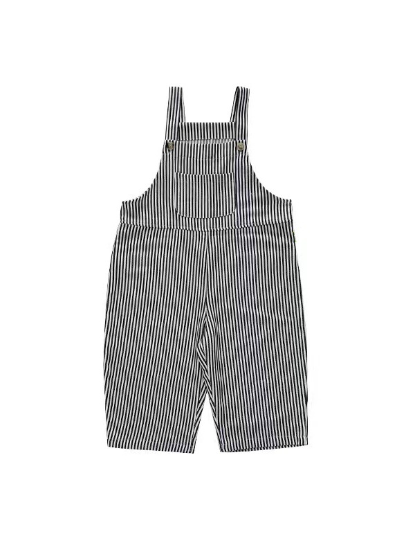 キッズファッション 縦縞模様の可愛いサロペットパンツ