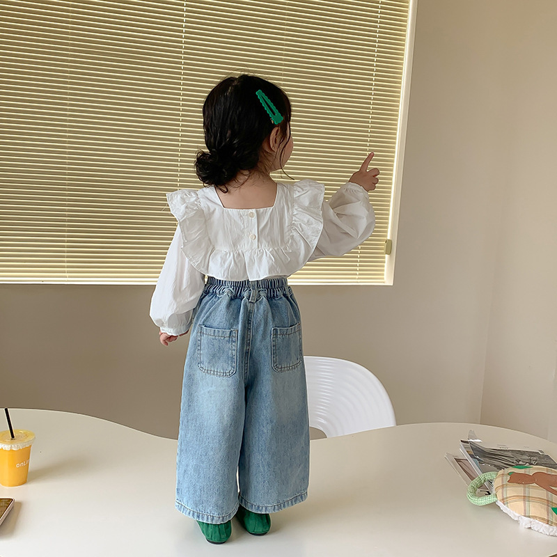 キッズファッション 女の子 デニム ワイドパンツ ゆったり可愛い子供服