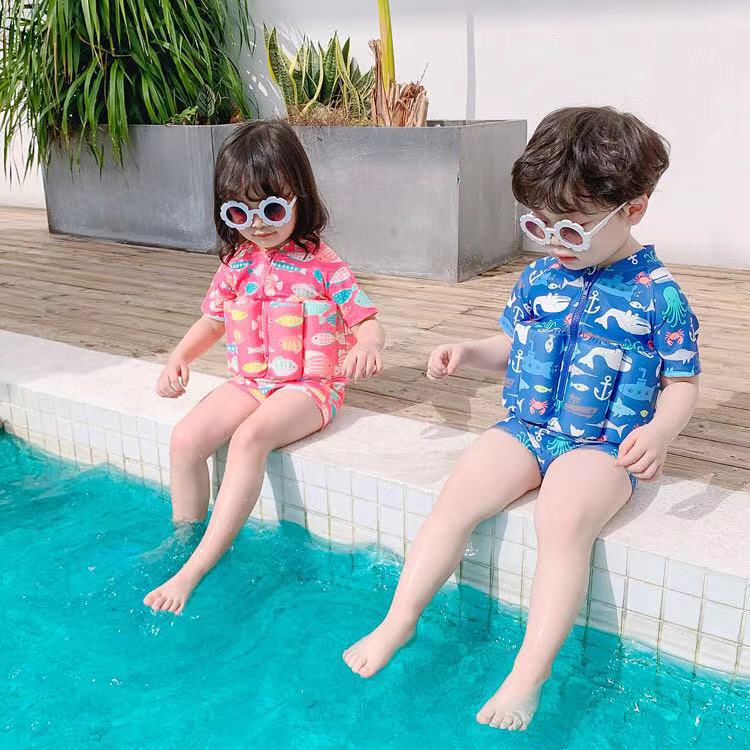 キッズファッション 海の仲間たち長袖水着上下組