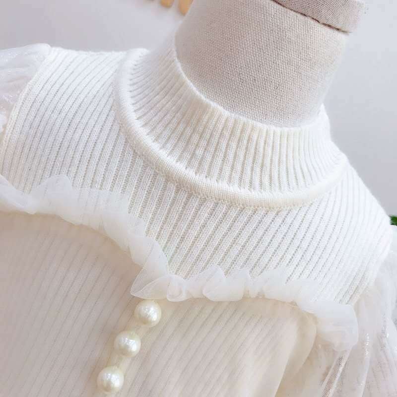 キッズファッション ふんわり袖の姫様風チュールワンピース