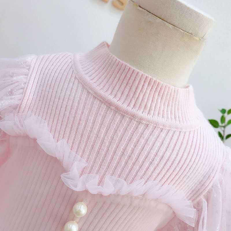 キッズファッション ふんわり袖の姫様風チュールワンピース