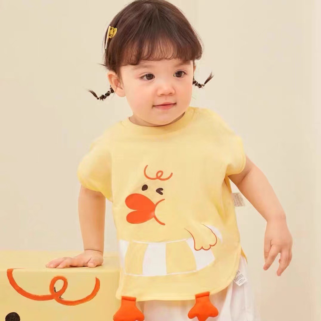 キッズファッション 可愛い動物フェイス半袖Tシャツ