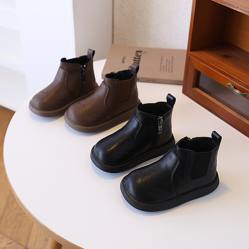 キッズファッション 靴　キッズ用サイドゴアショートブーツ