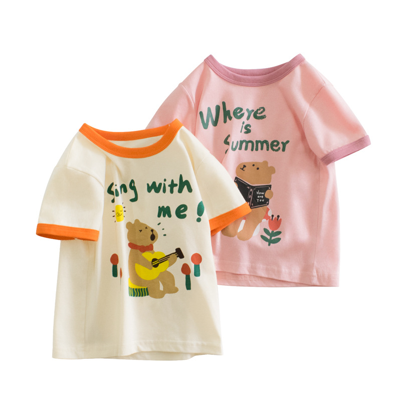 キッズファッション くまさん音楽隊プリント半袖Tシャツ