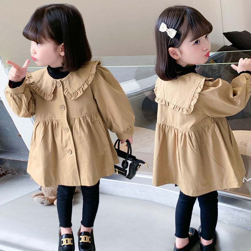 キッズファッション フリル襟が可愛い女の子用ギャザーコート