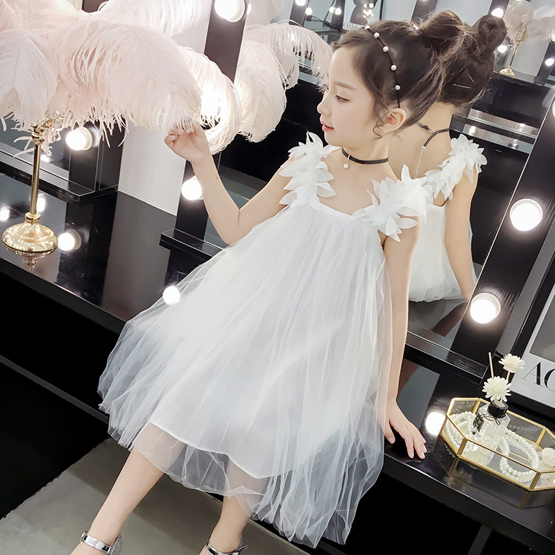 キッズファッション 花びらショルダー重ねふんわりチュール姫様ドレス