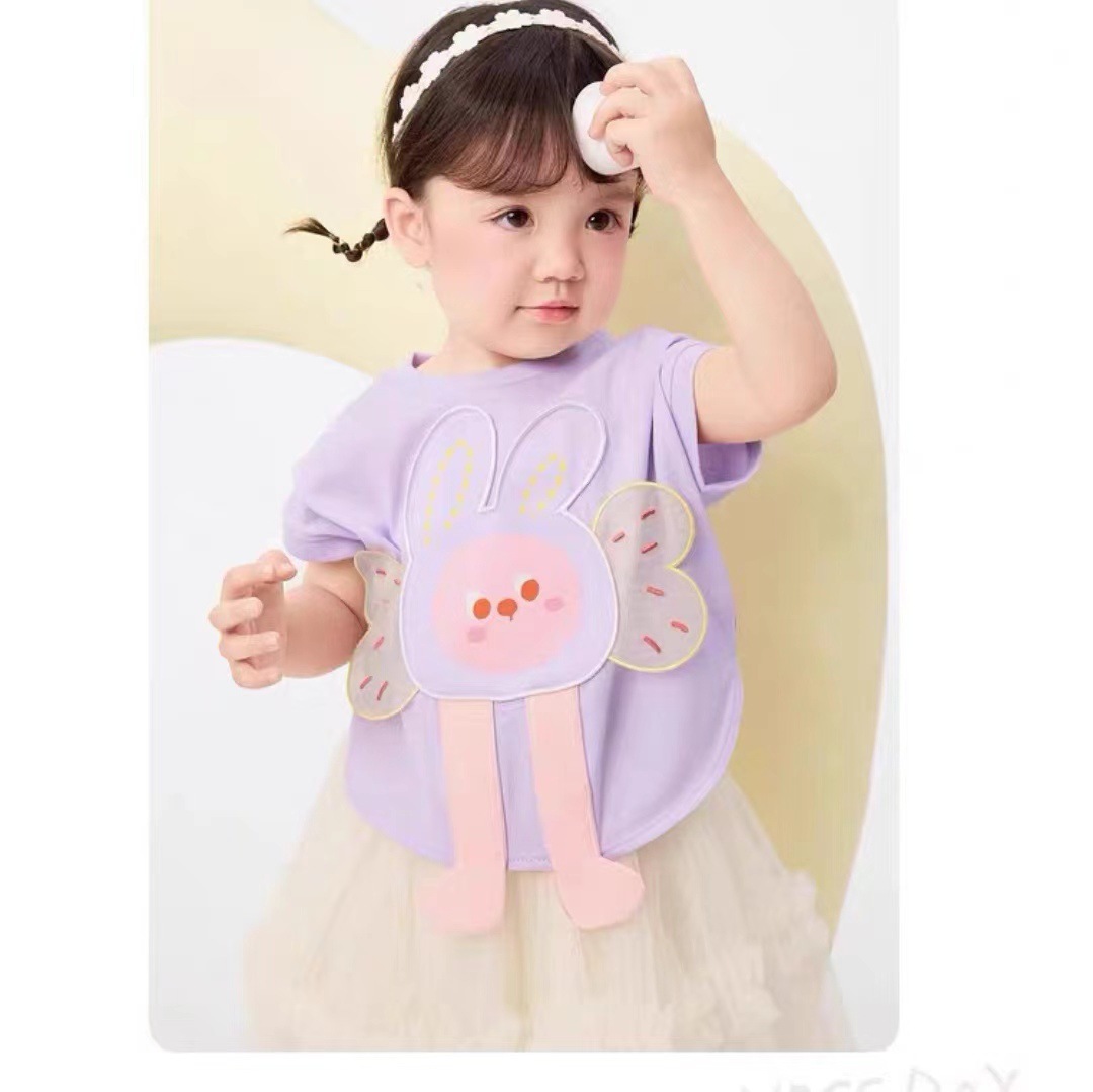 キッズファッション 可愛い動物フェイス半袖Tシャツ