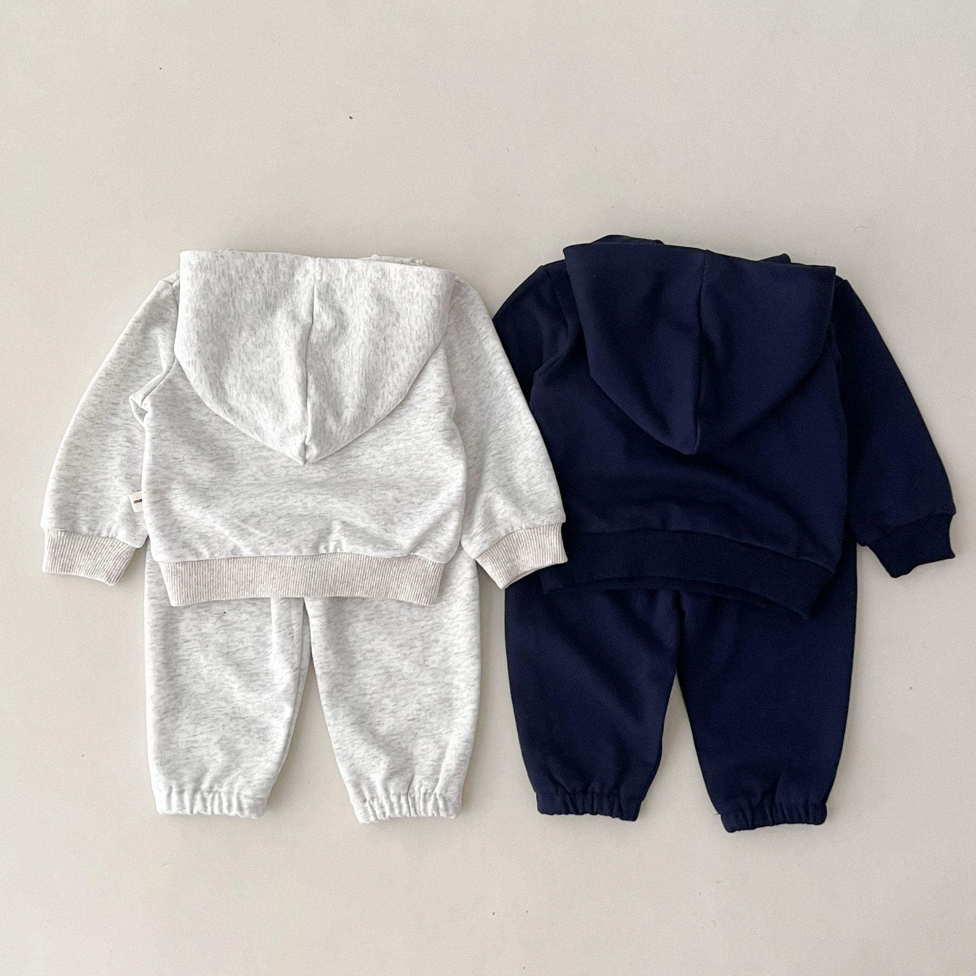 キッズファッション カレッジ風プリントフード付きセットアップ