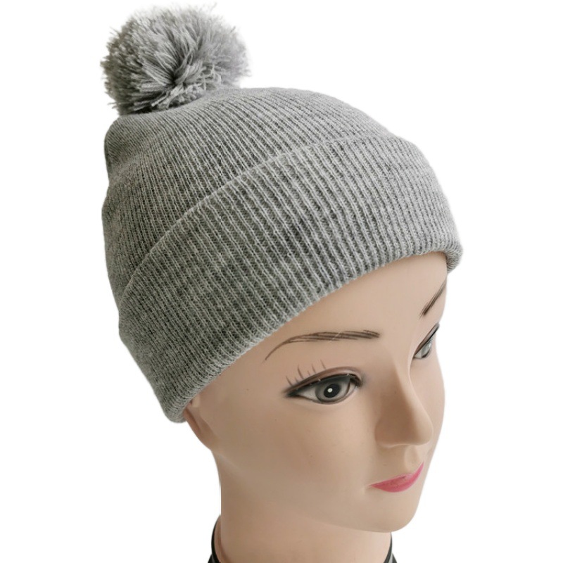 キッズファッション ふわふわボンボン付きキッズニット帽