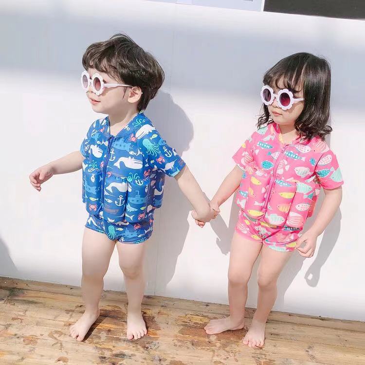 キッズファッション 海の仲間たち長袖水着上下組