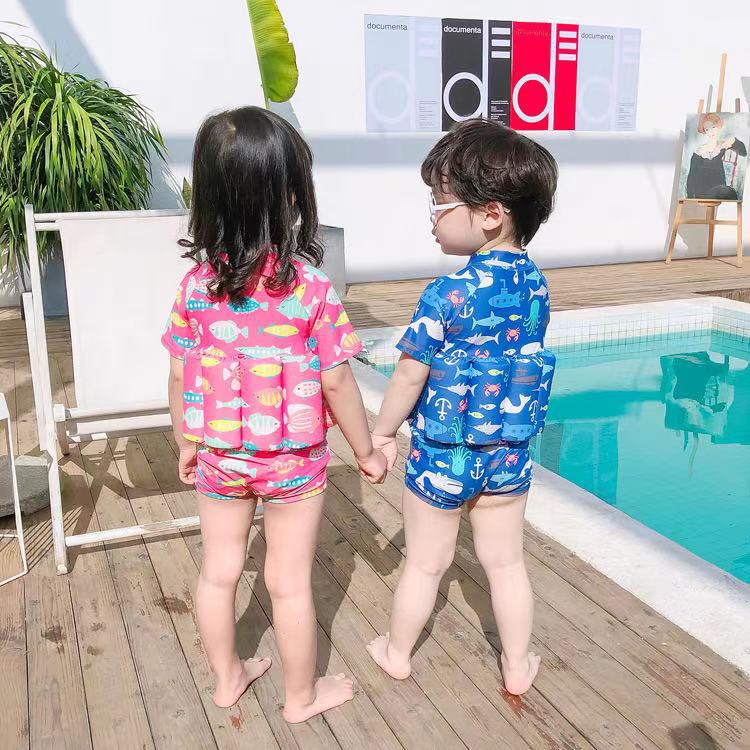 キッズファッション 海の仲間たち長袖水着上下組